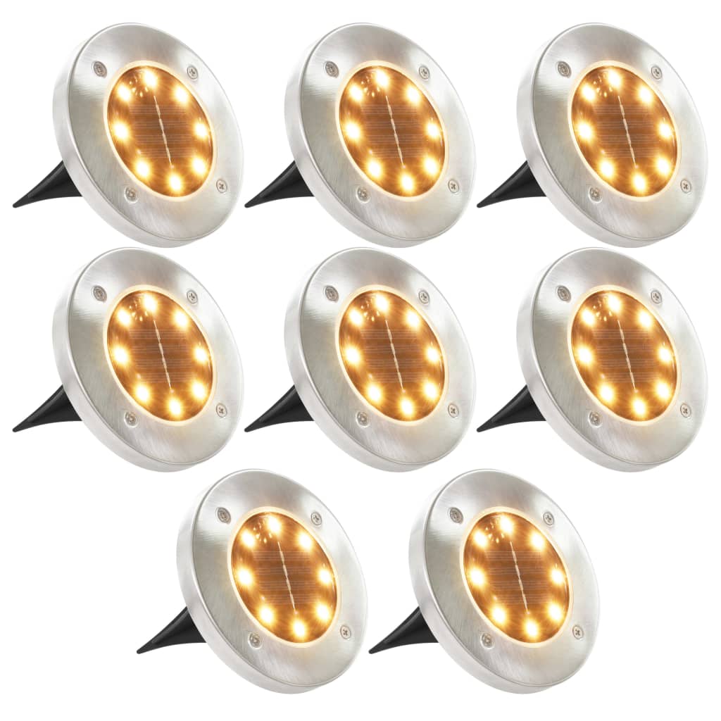 Vidaxl Lampade a terra 8 ST Solar LED caldo bianco