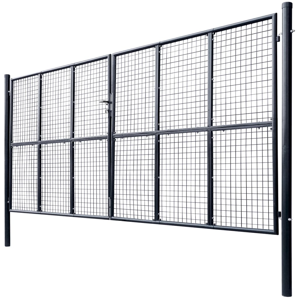 Vidaxl Gaapoort 400x200 cm de acero galvanizado gris