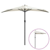 Balkon vidaxl Parasol polovica z aluminijastim drogom 270x144 cm pesek -obarvana