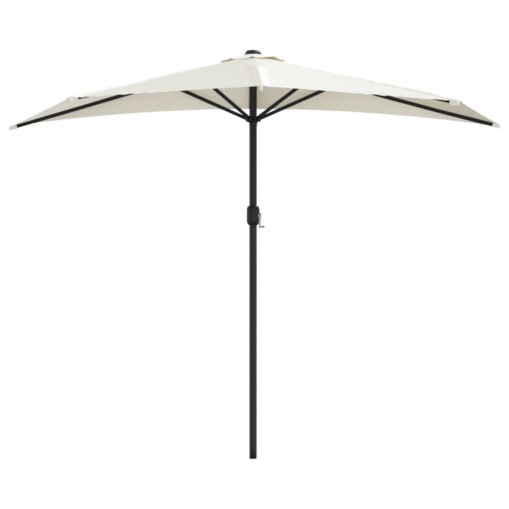 Balkon vidaxl Parasol polovica z aluminijastim drogom 270x144 cm pesek -obarvana