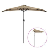 Vidaxl balkon parasol połowa z aluminiowym biegunem 270x144 cm taupe