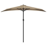 Vidaxl balkon parasol połowa z aluminiowym biegunem 270x144 cm taupe