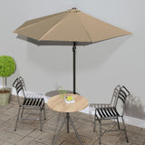 Vidaxl balkon parasol połowa z aluminiowym biegunem 270x144 cm taupe