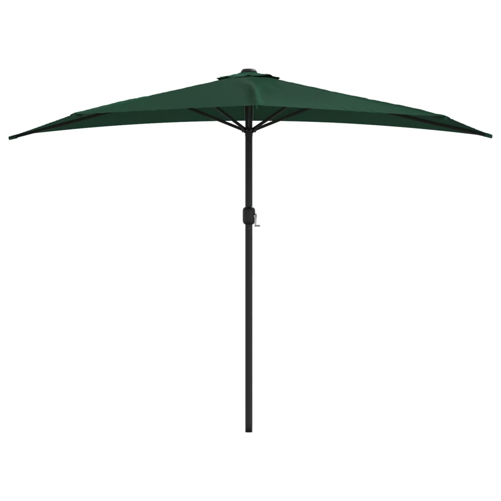 VidaXL Balkonparasol half met aluminium paal 300x155 cm groen