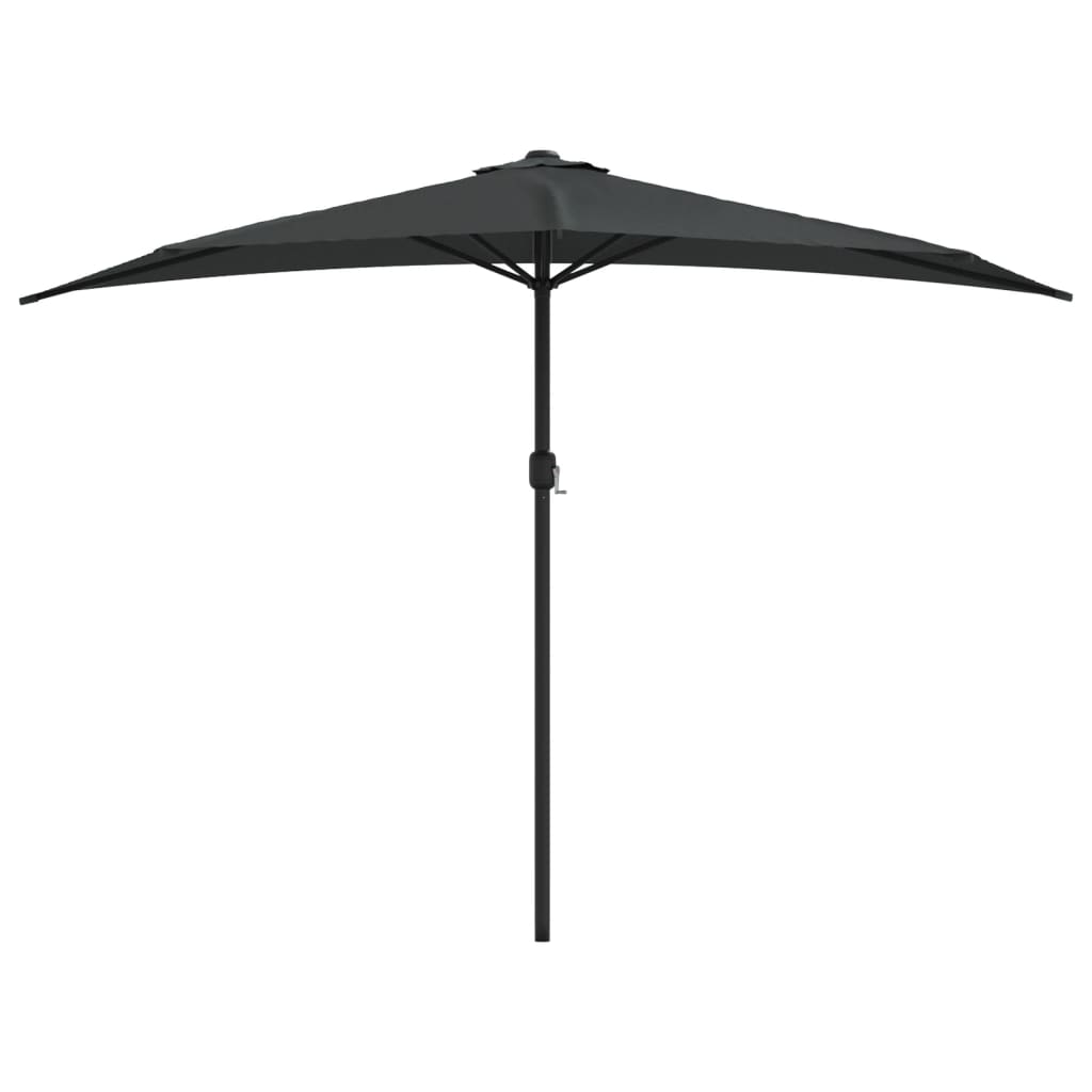 Vidaxl Balkon Parasol halb mit Aluminiumpol 300x155 cm Anthrazit