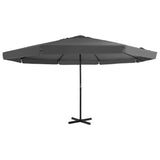 Vidaxl -parasol med aluminiumstang 500 cm Antracitt