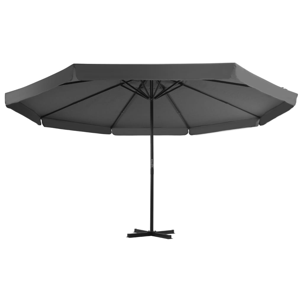 Vidaxl -parasol med aluminiumstang 500 cm Antracitt