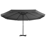 Vidaxl -parasol med aluminiumstang 500 cm Antracitt