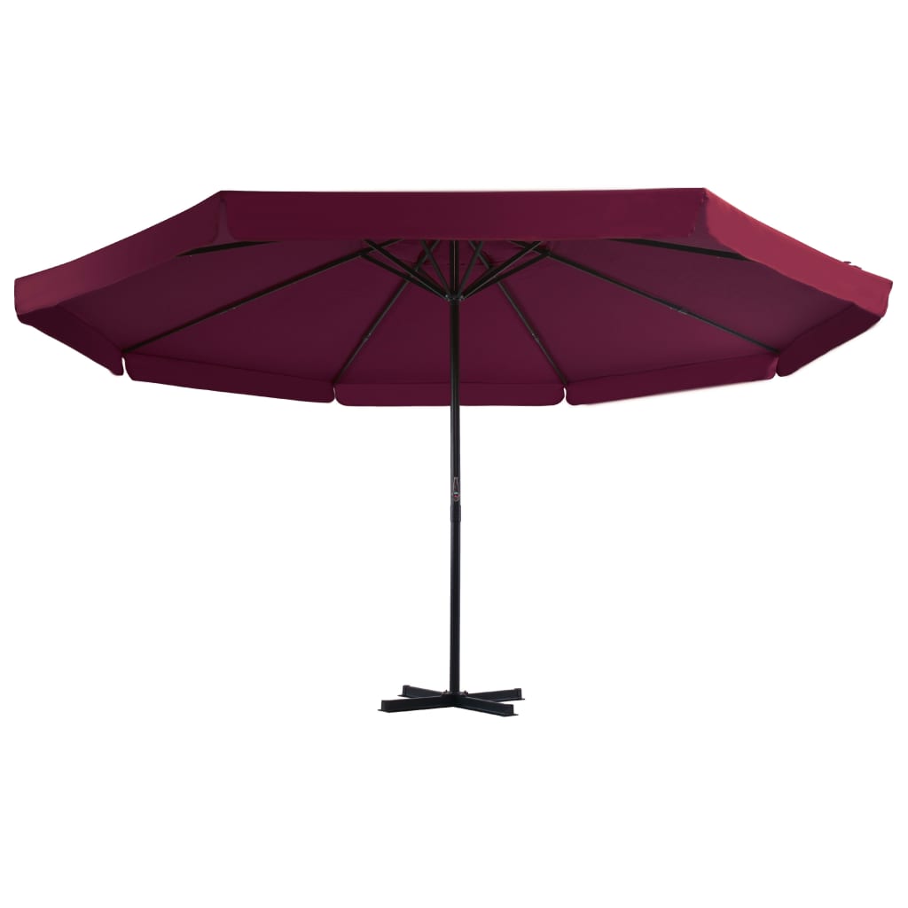 Vidaxl -Parasol mit Aluminiumpol 500 cm Bordeaux Rot