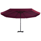 Vidaxl -Parasol mit Aluminiumpol 500 cm Bordeaux Rot