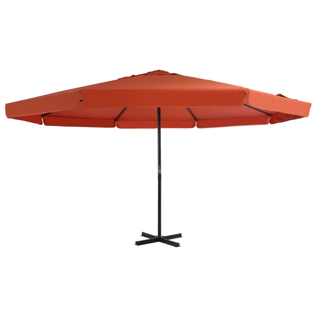 Vidaxl parasol avec poteau en aluminium 500 cm en terre cuite -colored