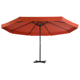 Vidaxl parasol avec poteau en aluminium 500 cm en terre cuite -colored