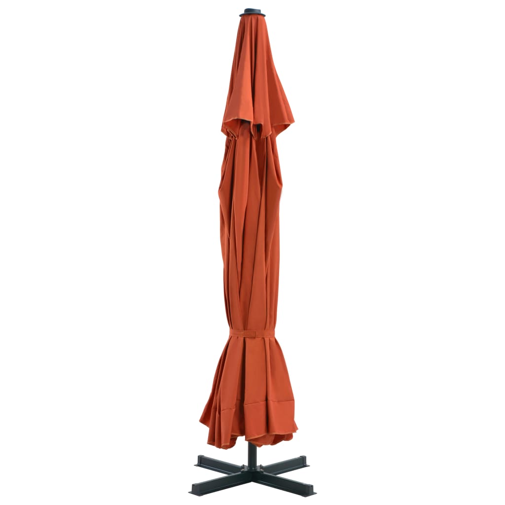 Vidaxl parasol avec poteau en aluminium 500 cm en terre cuite -colored