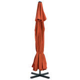 Vidaxl parasol avec poteau en aluminium 500 cm en terre cuite -colored