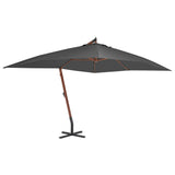 Vidaxl Floating parasol with wooden pole 400x300 cm anthracite -colored