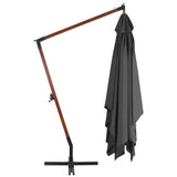 Vidaxl Floating parasol with wooden pole 400x300 cm anthracite -colored