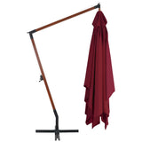 Vidaxl Parasol flottant avec poteau en bois 400x300 cm rouge borgogne