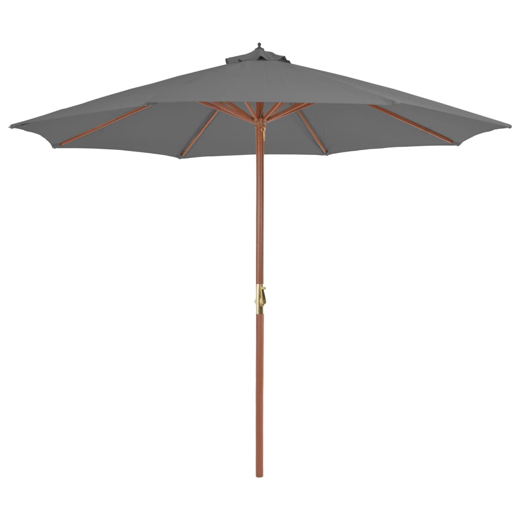 Vidaxl -parasol med trepol 300 cm Antracitt