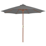 Vidaxl -parasol med trepol 300 cm Antracitt