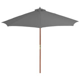 Vidaxl -parasol med trepol 300 cm Antracitt