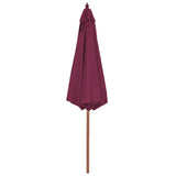 Parasol vidaxl avec poteau en bois 300 cm Bordeaux rouge