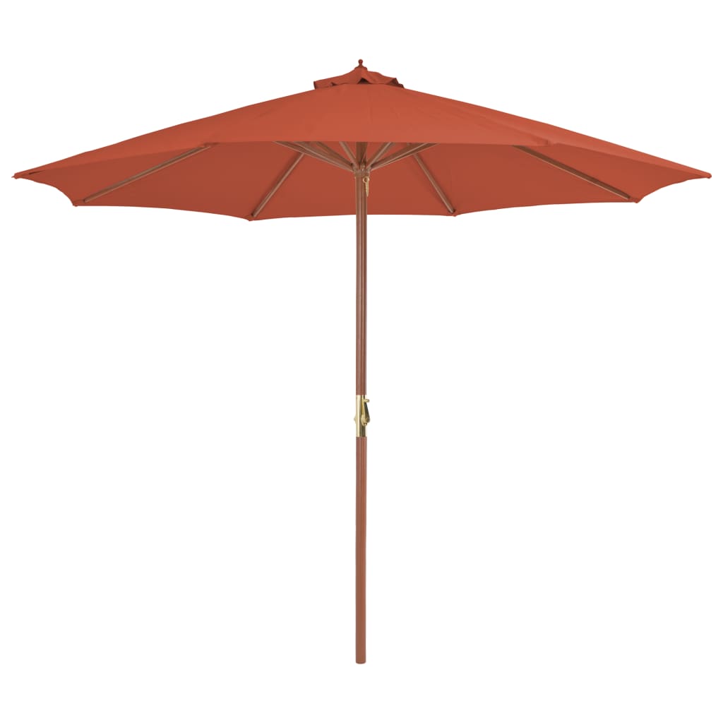 Vidaxl Parasol with wooden pole 300 cm terracotta