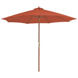 Vidaxl Parasol with wooden pole 300 cm terracotta