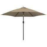 Vidaxl -parasol med metallstang 300 cm taupe