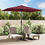 Vidaxl -parasol med metallstang 300x200 cm Bordeaux rød