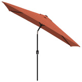 Vidaxl -parasol med metallstang 300x200 cm terrakotta