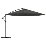 Parasol flotante de Vidaxl con poste de aluminio 350 cm de antracita