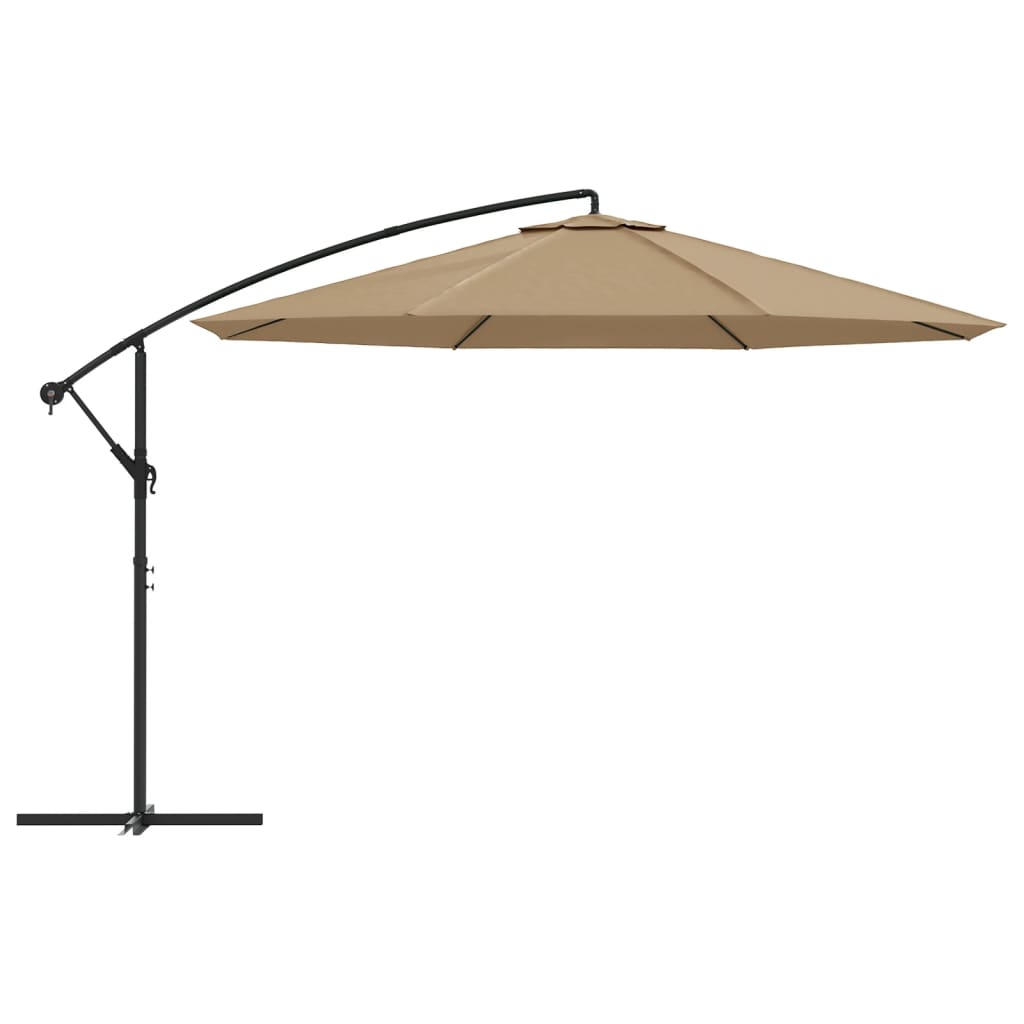 VidaXL Zweefparasol met aluminium paal 350 cm taupe