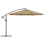 VidaXL Zweefparasol met aluminium paal 350 cm taupe