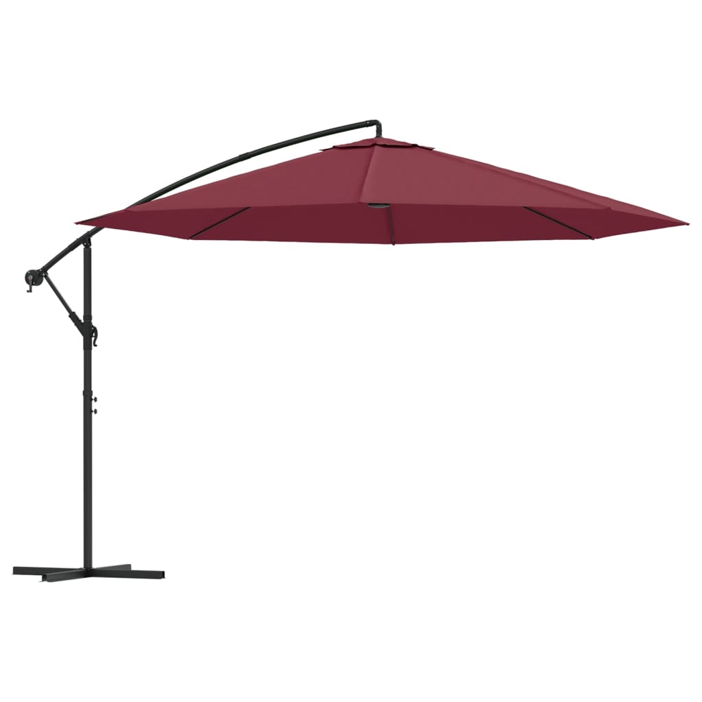 Vidaxl -schwimmendes Parasol mit Aluminiumpol 350 cm Burgunderrot