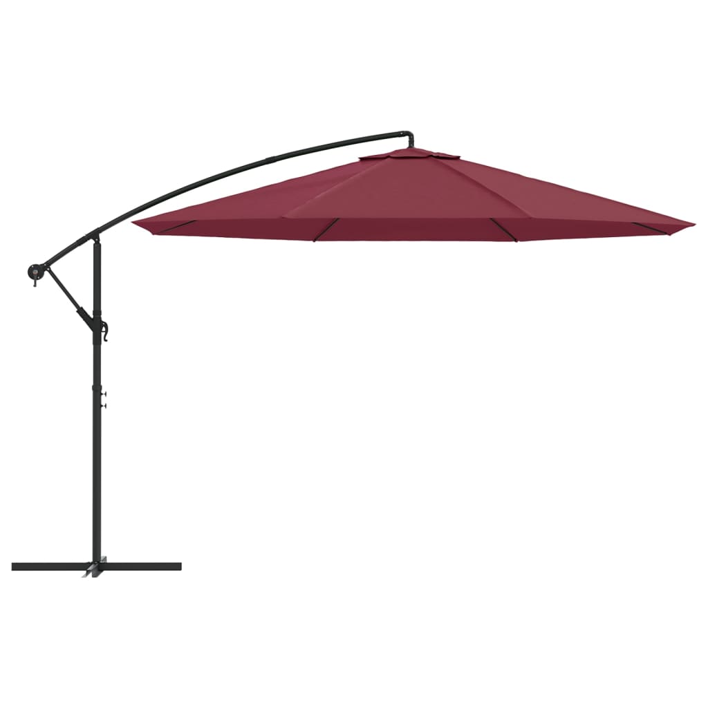 VidaXL Zweefparasol met aluminium paal 350 cm bordeauxrood