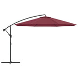 Vidaxl -schwimmendes Parasol mit Aluminiumpol 350 cm Burgunderrot