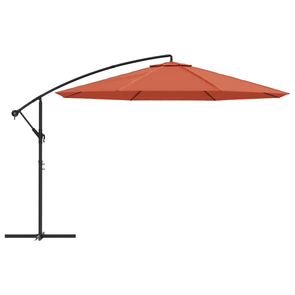 VidaXL Zweefparasol met aluminium paal 350 cm terracottakleurig