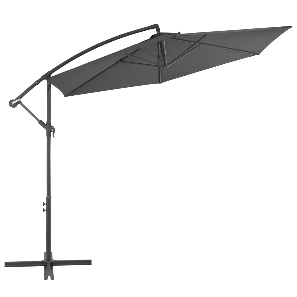 VidaXL Zweefparasol met aluminium paal 300 cm antracietkleurig