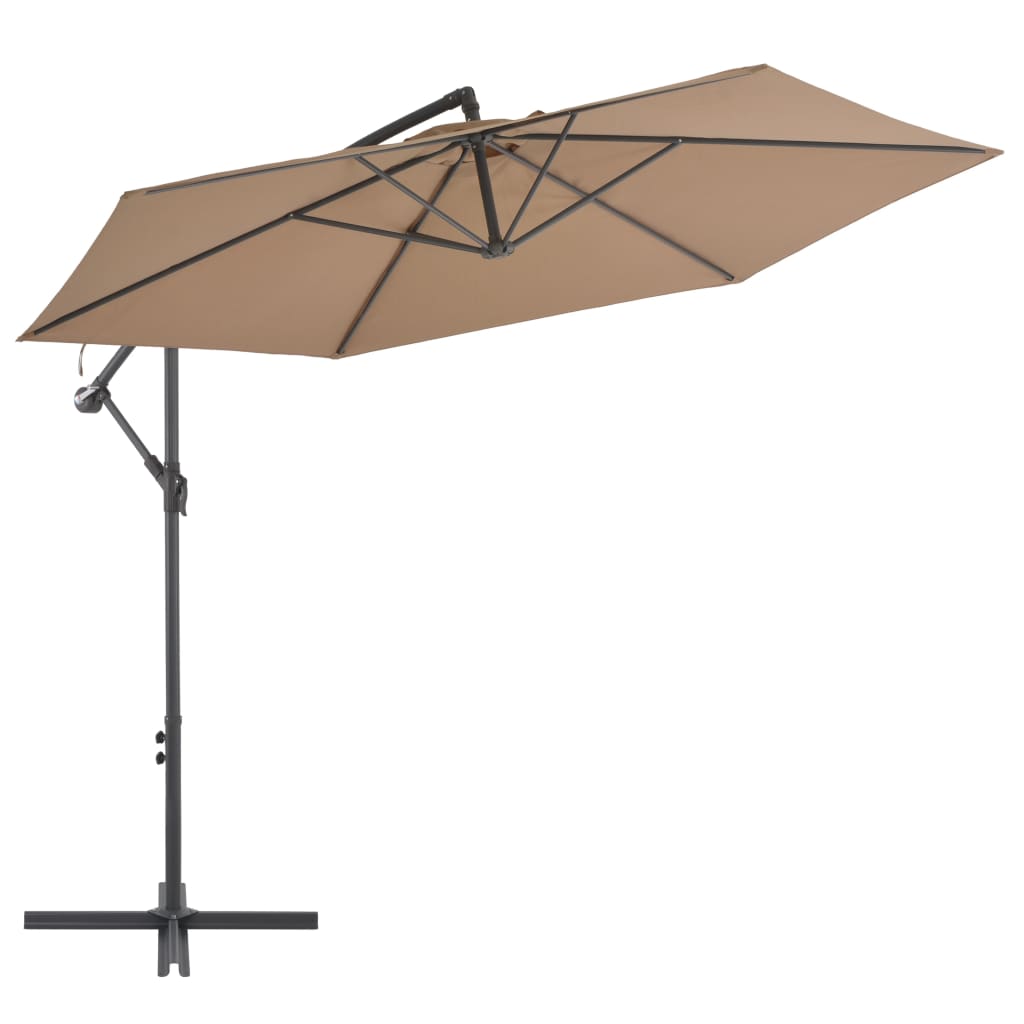 VidaXL Zweefparasol met aluminium paal 300 cm taupe