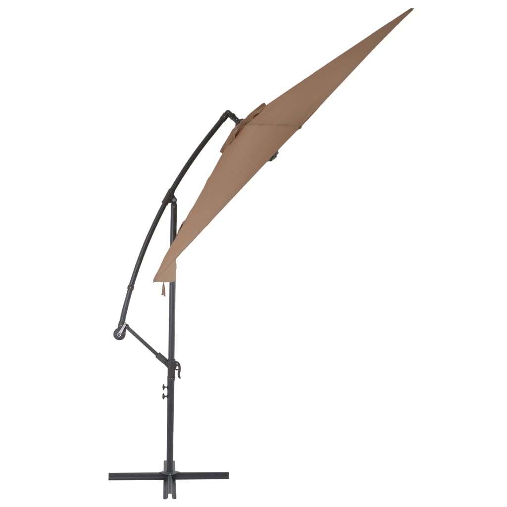 Vidaxl flydende parasol med aluminiumstang 300 cm taupe