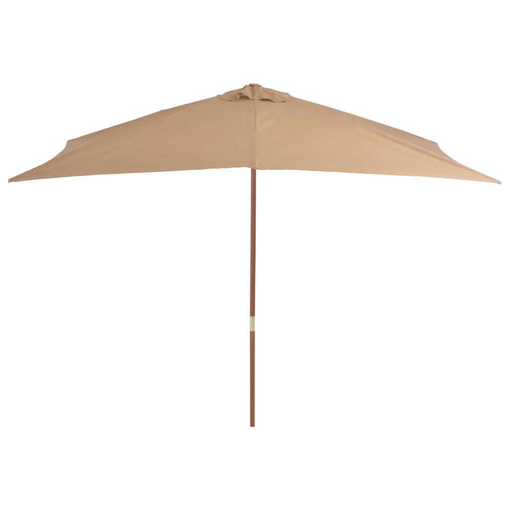 Parasol vidaxl avec pôle en bois 200x300 cm taupe