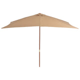 Parasol vidaxl avec pôle en bois 200x300 cm taupe