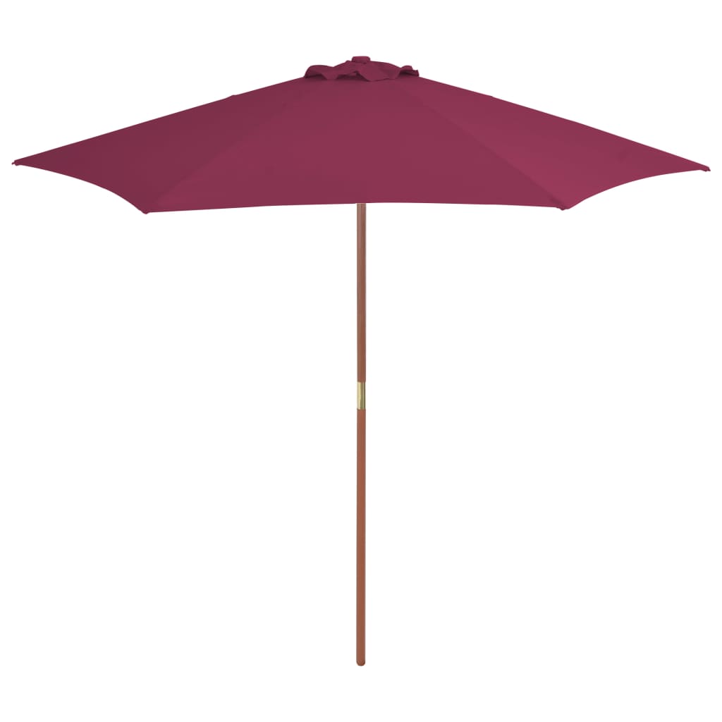 Vidaxl parasol avec poteau en bois 270 cm Bordeaux rouge