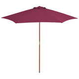 Vidaxl parasol avec poteau en bois 270 cm Bordeaux rouge