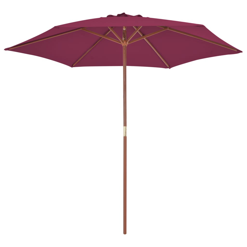 Vidaxl parasol avec poteau en bois 270 cm Bordeaux rouge