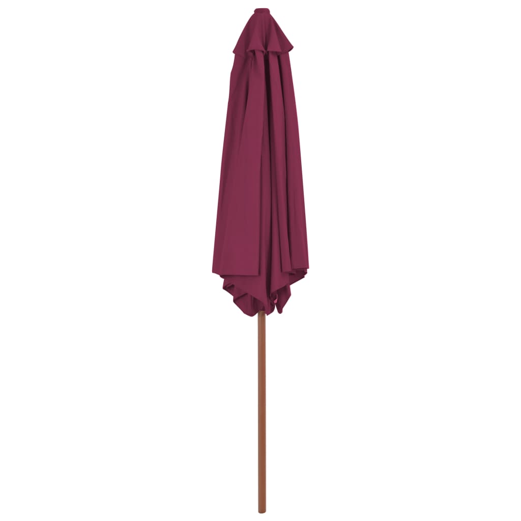 Vidaxl parasol avec poteau en bois 270 cm Bordeaux rouge