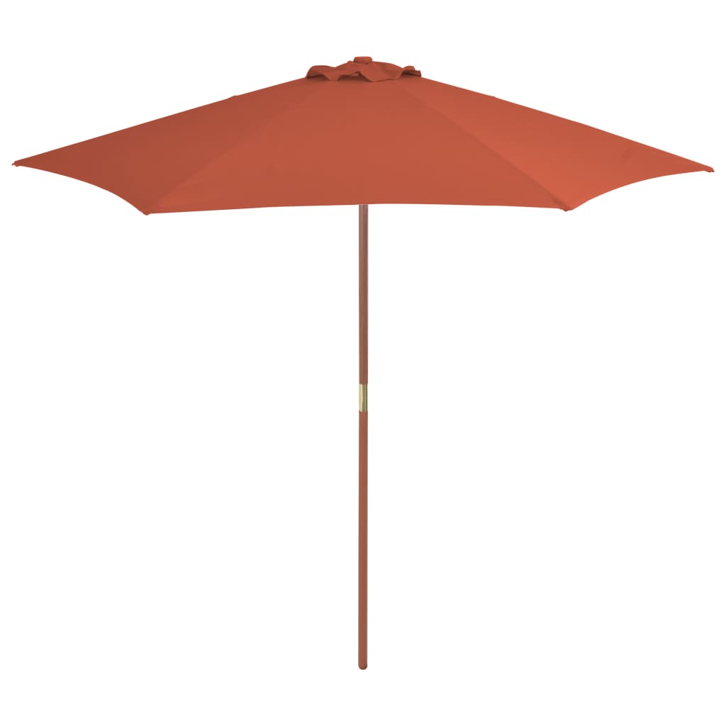 Vidaxl parasol s dřevěným pólem 270 cm terakota