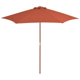 Vidaxl parasol s dřevěným pólem 270 cm terakota