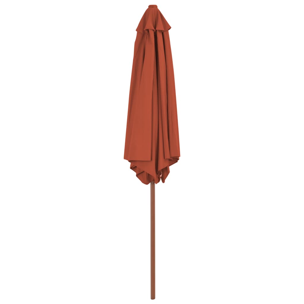 Vidaxl parasol s dřevěným pólem 270 cm terakota