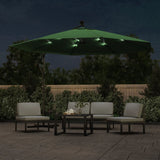 VidaXL Zweefparasol met LED-verlichting en metalen paal 350 cm groen